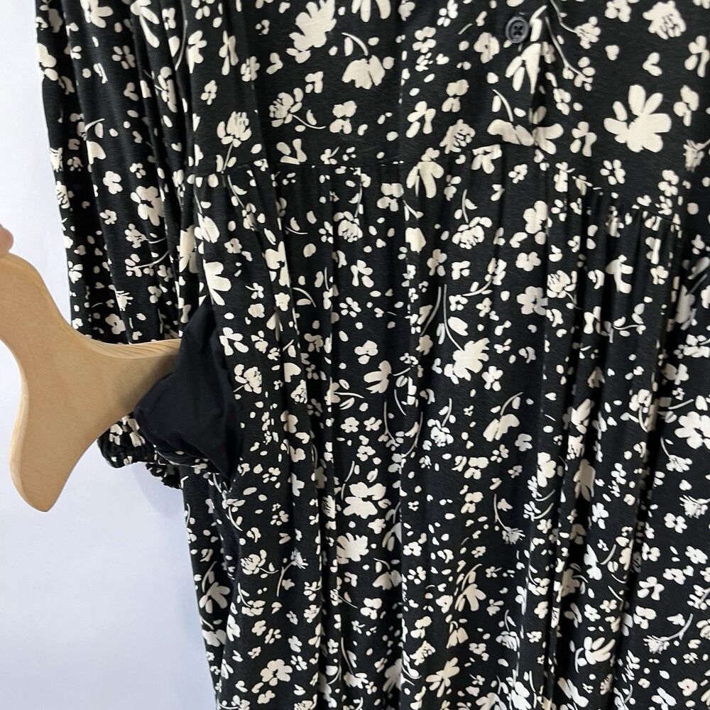 Floral Cottagecore Midi Dress M Pockets Button Front Who What Wear - Picture 6 of 11